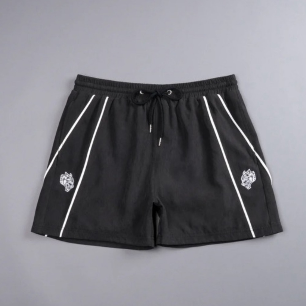 DUAL DARBY TRACK SHORTS IN BLACK